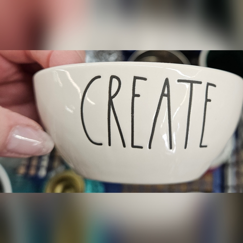 Rae Dunn 'Create' Ceramic Dish Bowl 4x2"